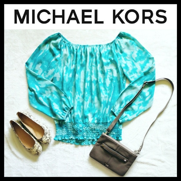 Michael Kors Tops - Michael Kors Blue Billow Sleeve Boho Style Top